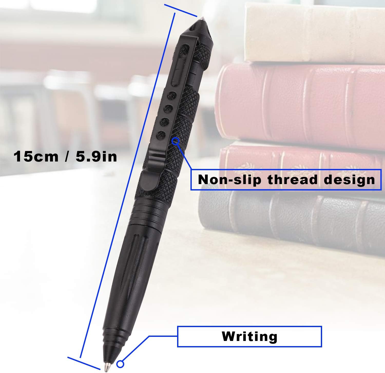 2 Pack Military Tactical Pen Set with 6 Black Ballpoint Refills for Writing, Made of Tungsten Steel Aluminum (Black, Pack of 2) 2 Pack Military Tactical Pen Set with 6 Black Ballpoint Refills for Writing, Made of Tungsten Steel Aluminum (Black, Pack of 2)
