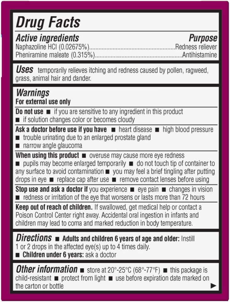 Allergy Eye Drops by Bausch Lomb, for Itch Redness Relief, 15 mL (Pack of 2), Packaging May Vary Allergy Eye Drops by Bausch Lomb, for Itch Redness Relief, 15 mL (Pack of 2), Packaging May Vary