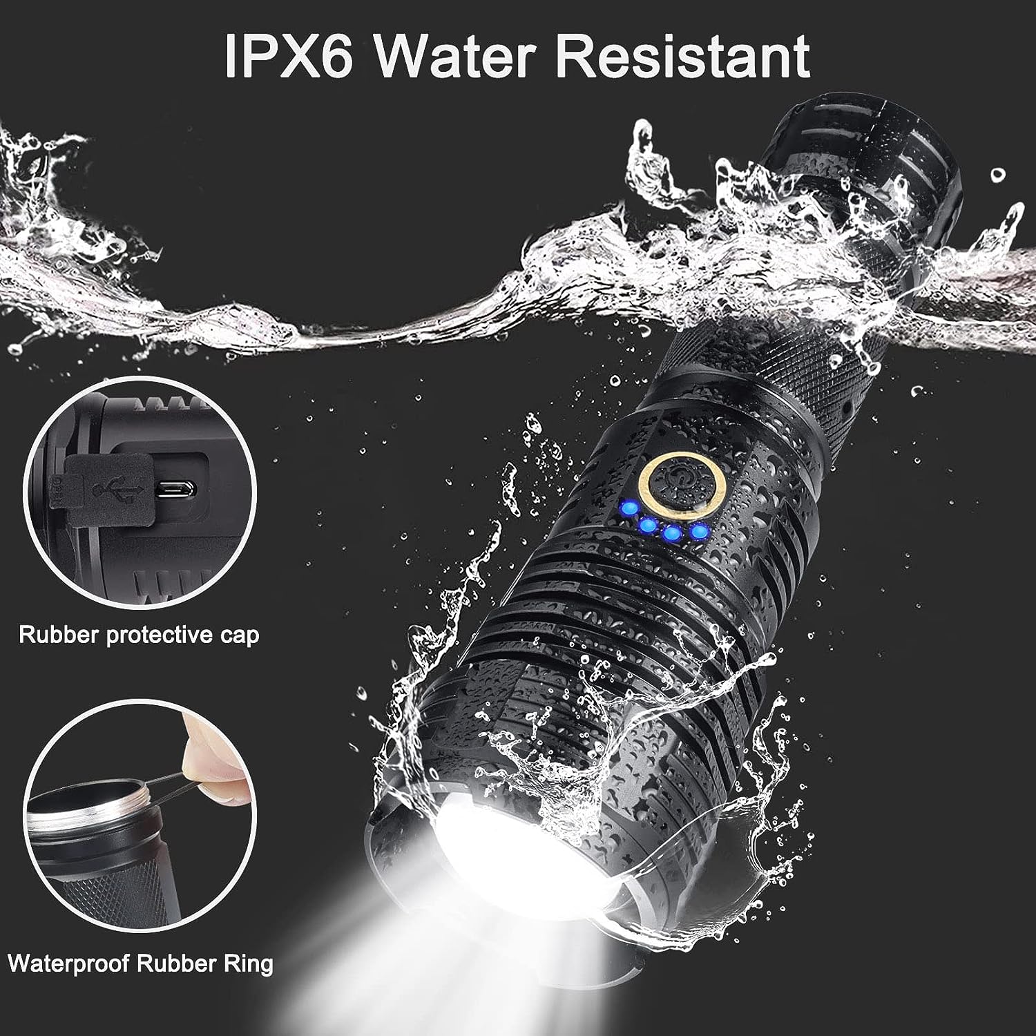 BengMxj Rechargeable LED Flashlights, 900000 High Lumens Flashlight, XHP70 Tactical Flashlight with Zoomable, 5 Modes, Super Bright Waterproof Flashlights for Emergencies, Camping, Hiking BengMxj Rechargeable LED Flashlights, 900000 High Lumens Flashlight, XHP70 Tactical Flashlight with Zoomable, 5 Modes, Super Bright Waterproof Flashlights for Emergencies, Camping, Hiking