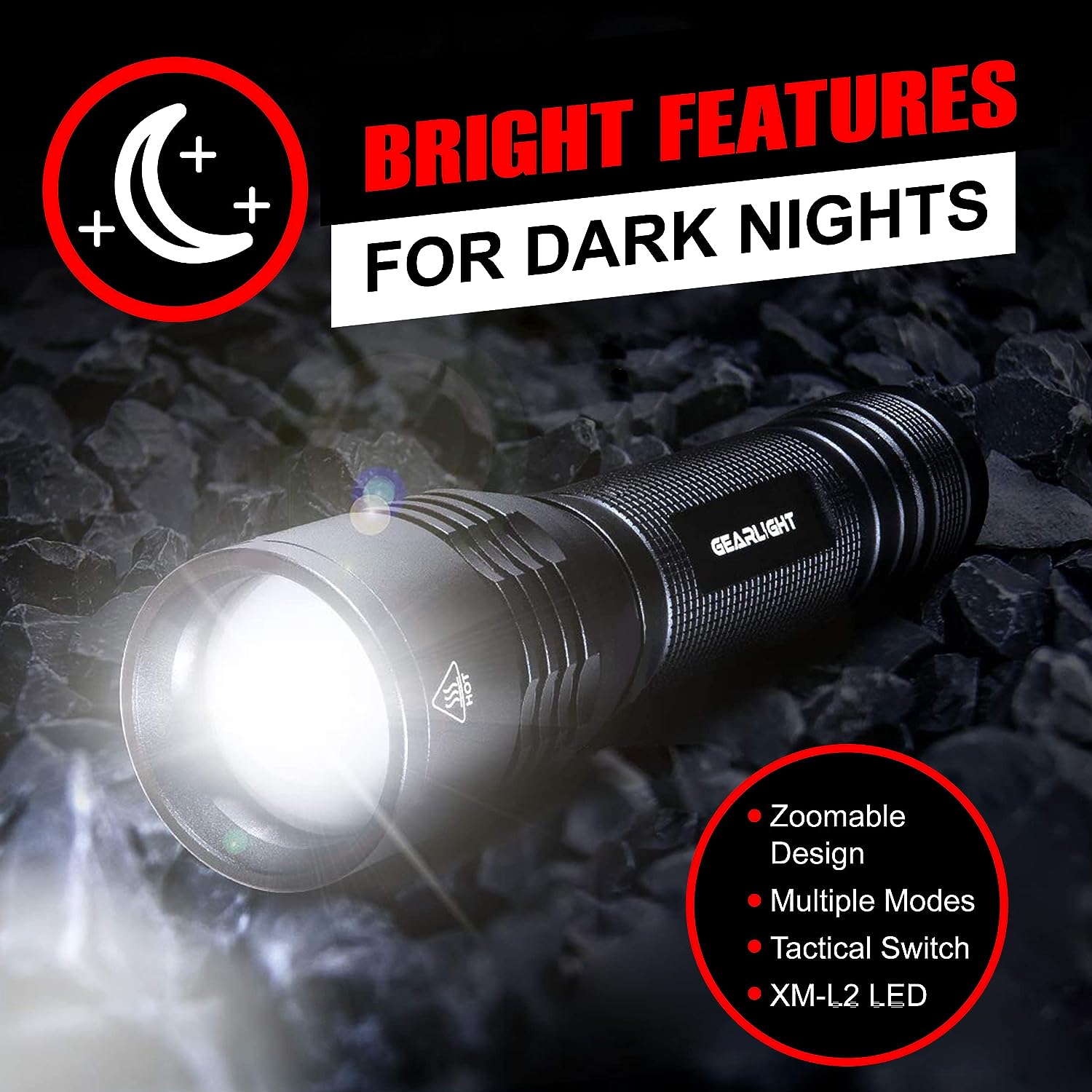 GearLight S2000 LED Flashlight High Lumens - Super Bright, Powerful, Mid-Size Tactical Flashlight for Outdoor Activity Emergency Use GearLight S2000 LED Flashlight High Lumens - Super Bright, Powerful, Mid-Size Tactical Flashlight for Outdoor Activity Emergency Use