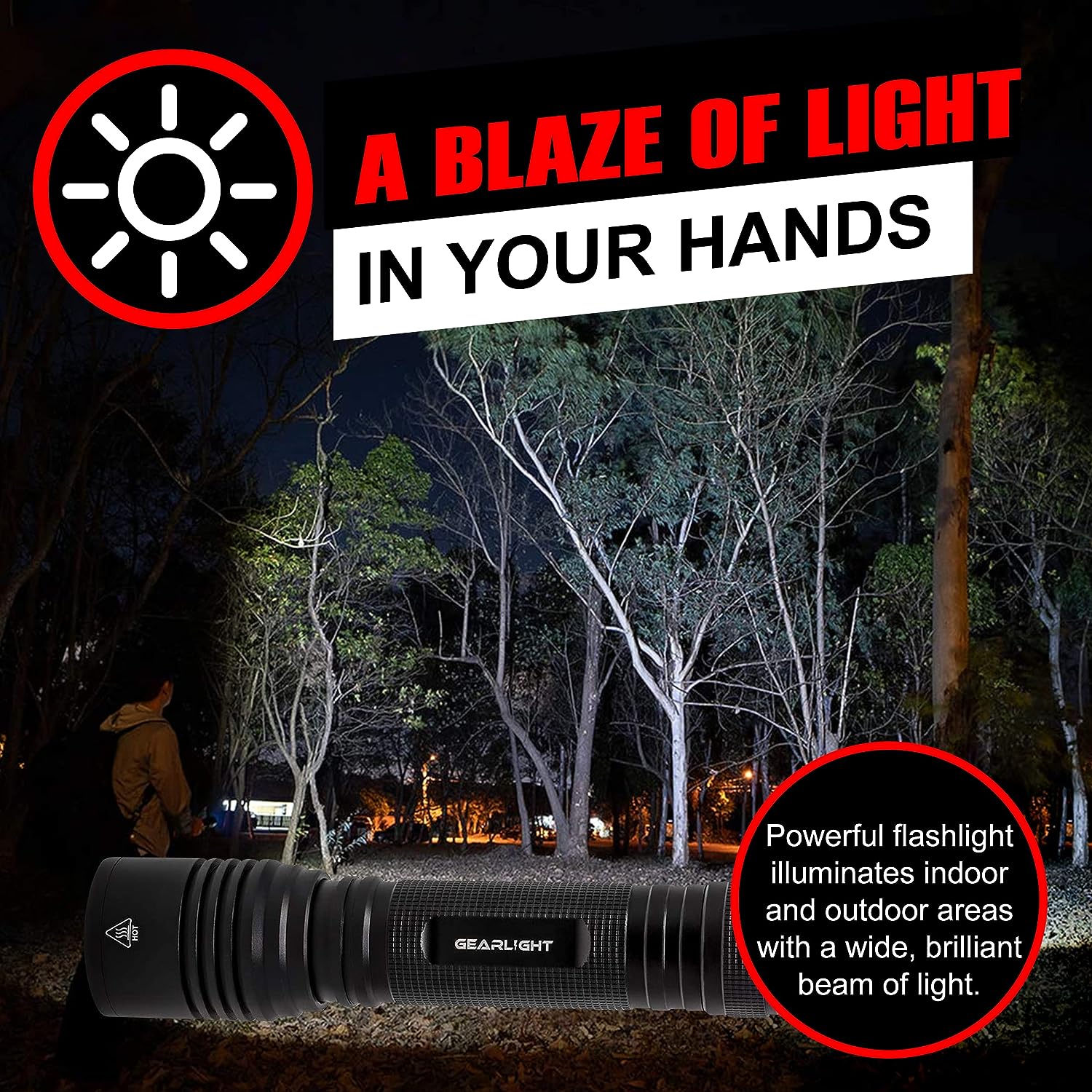 GearLight S2000 LED Flashlight High Lumens - Super Bright, Powerful, Mid-Size Tactical Flashlight for Outdoor Activity Emergency Use GearLight S2000 LED Flashlight High Lumens - Super Bright, Powerful, Mid-Size Tactical Flashlight for Outdoor Activity Emergency Use