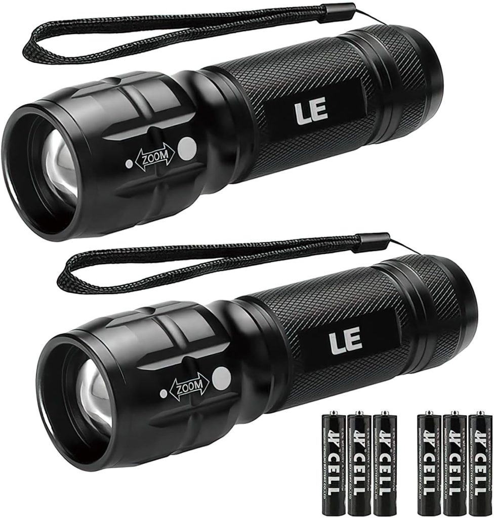 Lighting EVER LED Flashlights High Lumens, Small Flashlight, Zoomable, Waterproof, Adjustable Brightness Flash Light for Outdoor, Emergency, Camping, AAA Batteries Included, 2 Pack Lighting EVER LED Flashlights High Lumens, Small Flashlight, Zoomable, Waterproof, Adjustable Brightness Flash Light for Outdoor, Emergency, Camping, AAA Batteries Included, 2 Pack