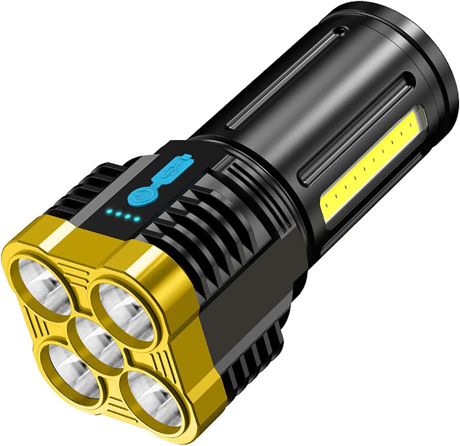 WUCOHATI Portable Led Flashlight-Five Core Design Handheld Flashlight, Multiple Light Modes Tactical Flashlight, with Cob Light Rechargeable Flashlights, Suitable for Exploration, Camping, Hunting WUCOHATI Portable Led Flashlight-Five Core Design Handheld Flashlight, Multiple Light Modes Tactical Flashlight, with Cob Light Rechargeable Flashlights, Suitable for Exploration, Camping, Hunting