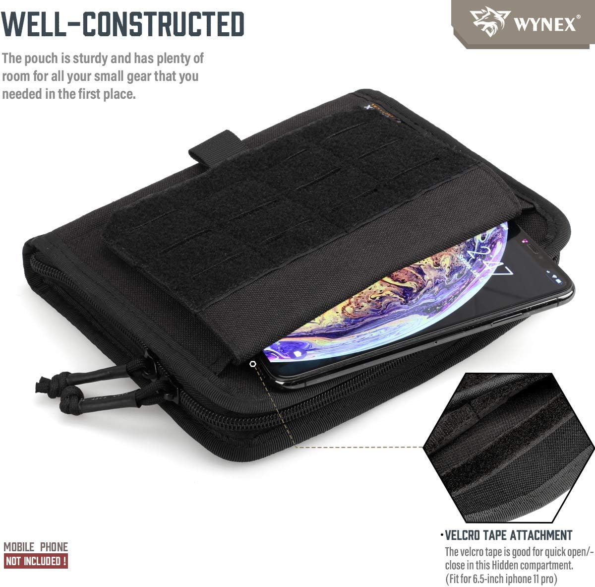 WYNEX Tactical Folding Admin Pouch, Molle Tool Bag of Laser-Cut Design, Utility Organizer EDC Medical Bag Modular Pouches Tactical Attachment Waist Pouch Include U.S Patch WYNEX Tactical Folding Admin Pouch, Molle Tool Bag of Laser-Cut Design, Utility Organizer EDC Medical Bag Modular Pouches Tactical Attachment Waist Pouch Include U.S Patch