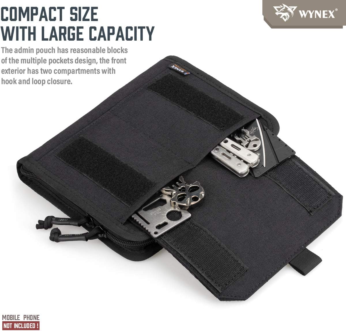 WYNEX Tactical Folding Admin Pouch, Molle Tool Bag of Laser-Cut Design, Utility Organizer EDC Medical Bag Modular Pouches Tactical Attachment Waist Pouch Include U.S Patch WYNEX Tactical Folding Admin Pouch, Molle Tool Bag of Laser-Cut Design, Utility Organizer EDC Medical Bag Modular Pouches Tactical Attachment Waist Pouch Include U.S Patch
